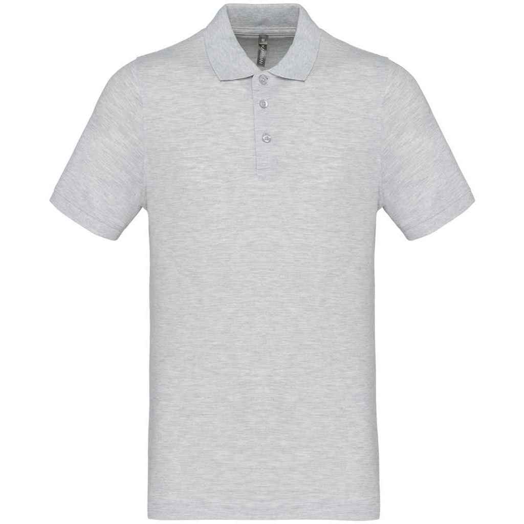 Ash Heather - Front - Kariban Mens Pique Polo Shirt