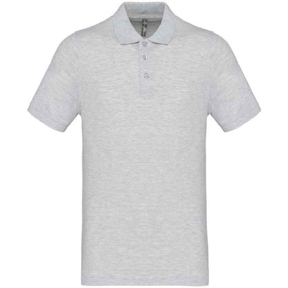 Ash Heather - Front - Kariban Mens Pique Polo Shirt