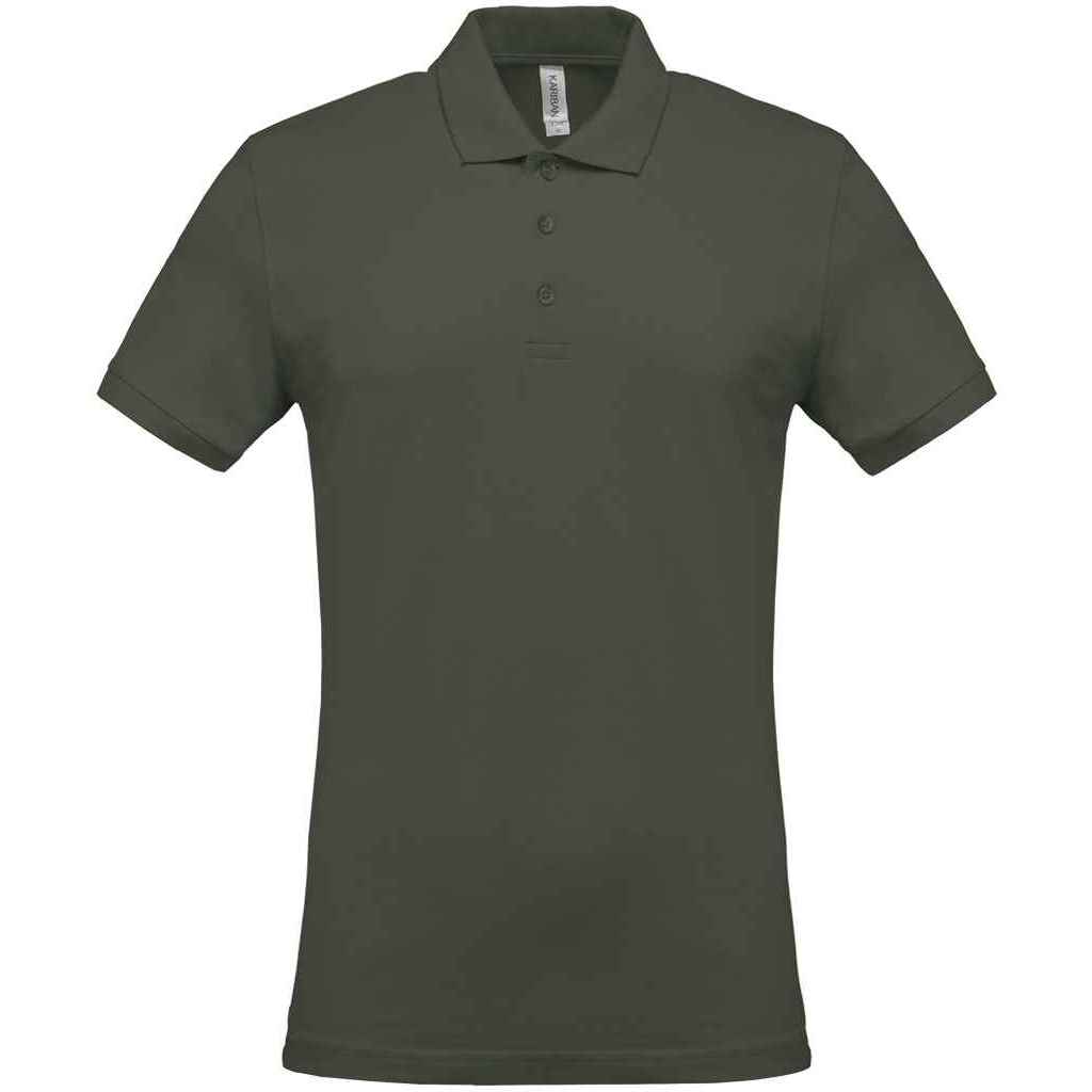 Dark Khaki - Front - Kariban Mens Pique Polo Shirt