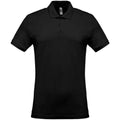 Black - Front - Kariban Mens Pique Polo Shirt