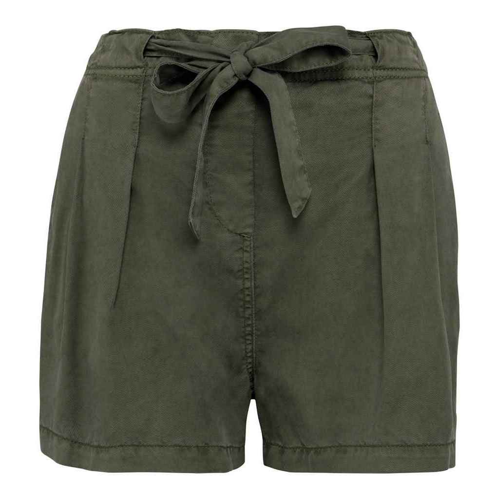 Organic Khaki - Front - Native Spirit Womens-Ladies Tencel Faded Washed Shorts