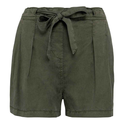 Organic Khaki - Front - Native Spirit Womens-Ladies Tencel Faded Washed Shorts