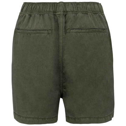 Organic Khaki - Back - Native Spirit Womens-Ladies Tencel Faded Washed Shorts