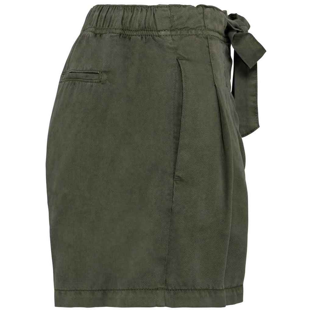 Organic Khaki - Side - Native Spirit Womens-Ladies Tencel Faded Washed Shorts