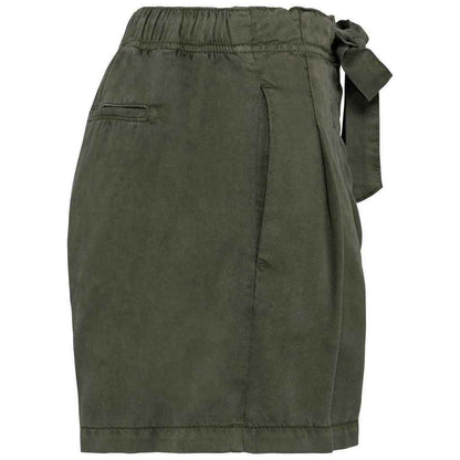 Organic Khaki - Side - Native Spirit Womens-Ladies Tencel Faded Washed Shorts