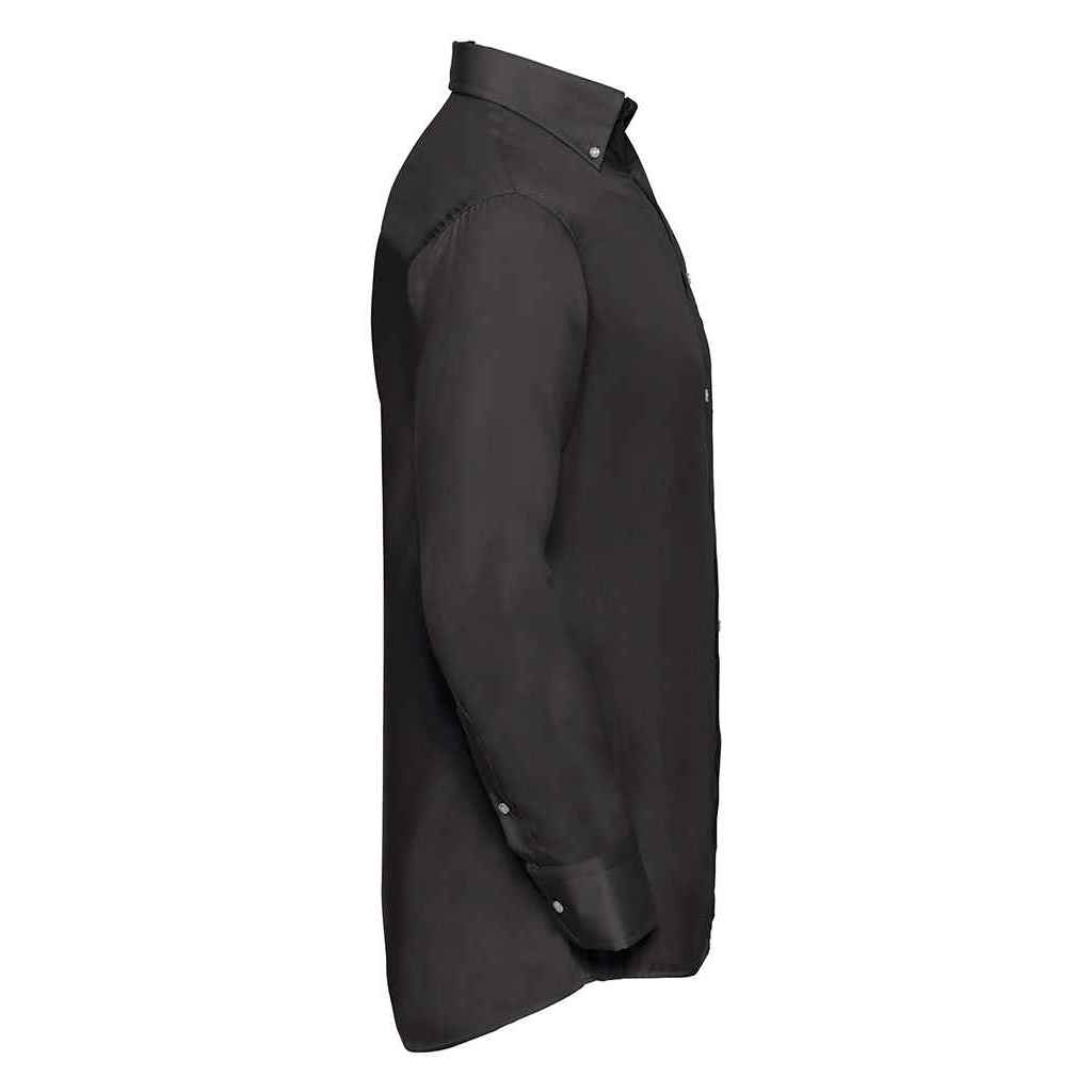 Black - Side - Russell Collection Mens Ultimate Long-Sleeved Formal Shirt