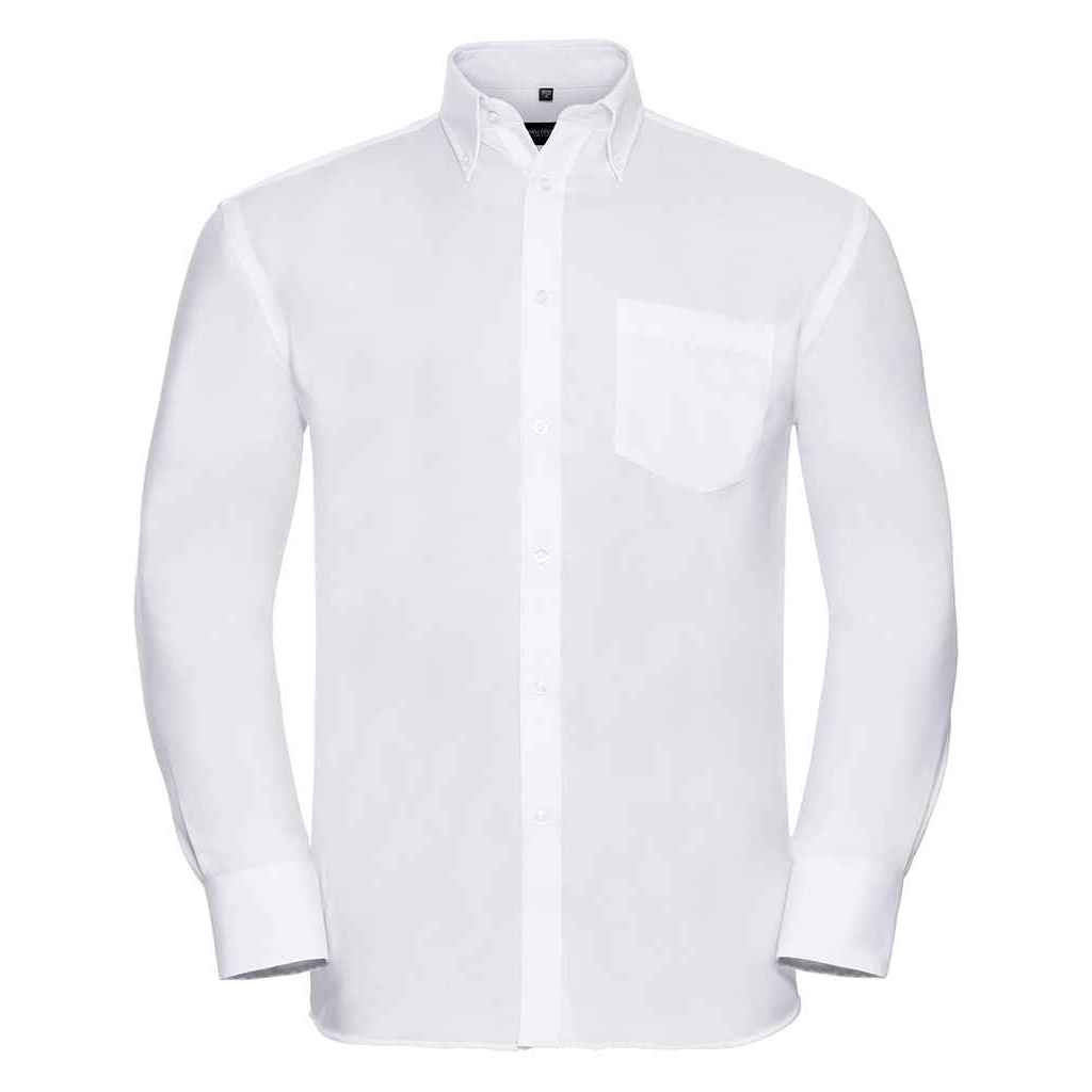 White - Front - Russell Collection Mens Ultimate Long-Sleeved Formal Shirt