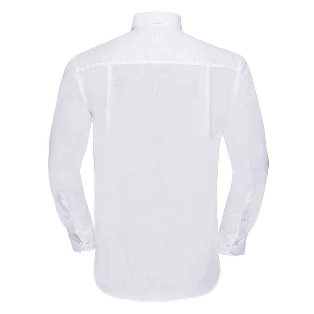 White - Back - Russell Collection Mens Ultimate Long-Sleeved Formal Shirt