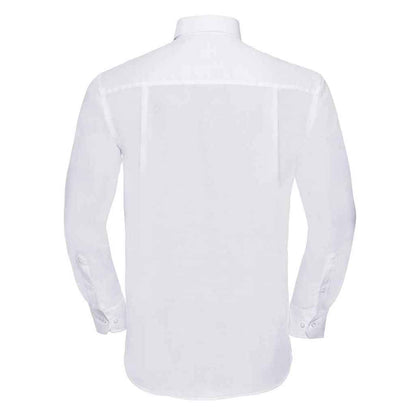 White - Back - Russell Collection Mens Ultimate Long-Sleeved Formal Shirt