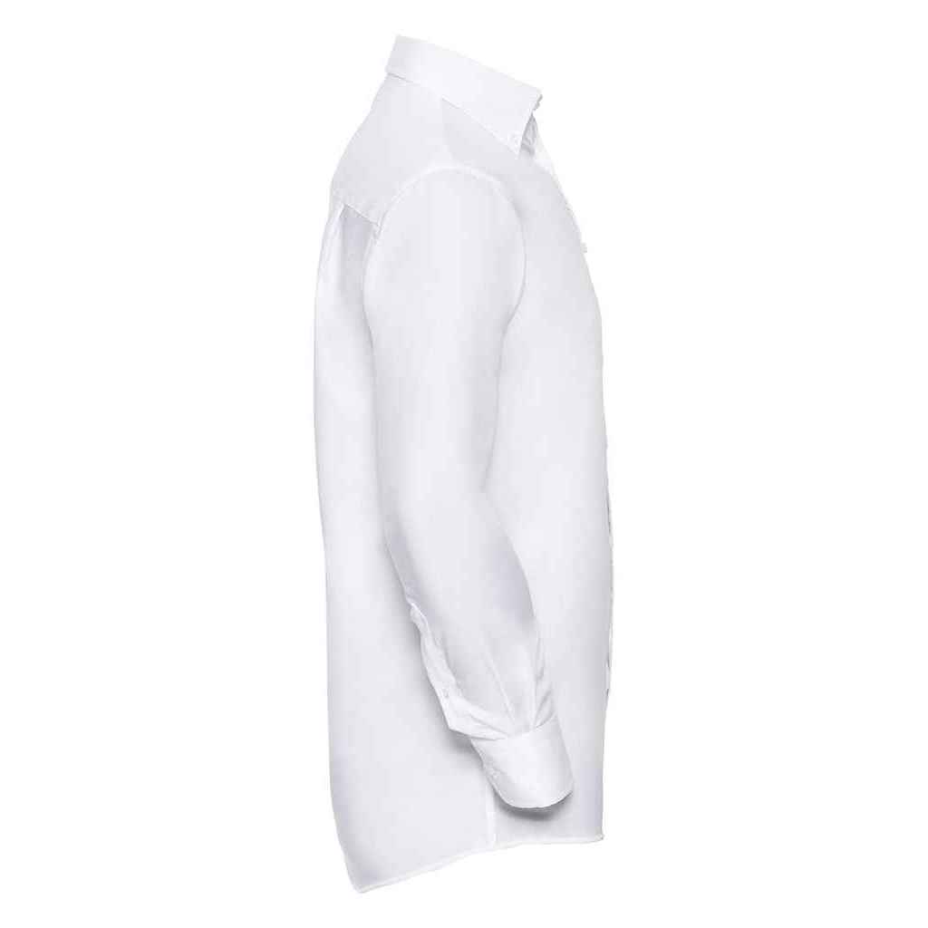 White - Side - Russell Collection Mens Ultimate Long-Sleeved Formal Shirt
