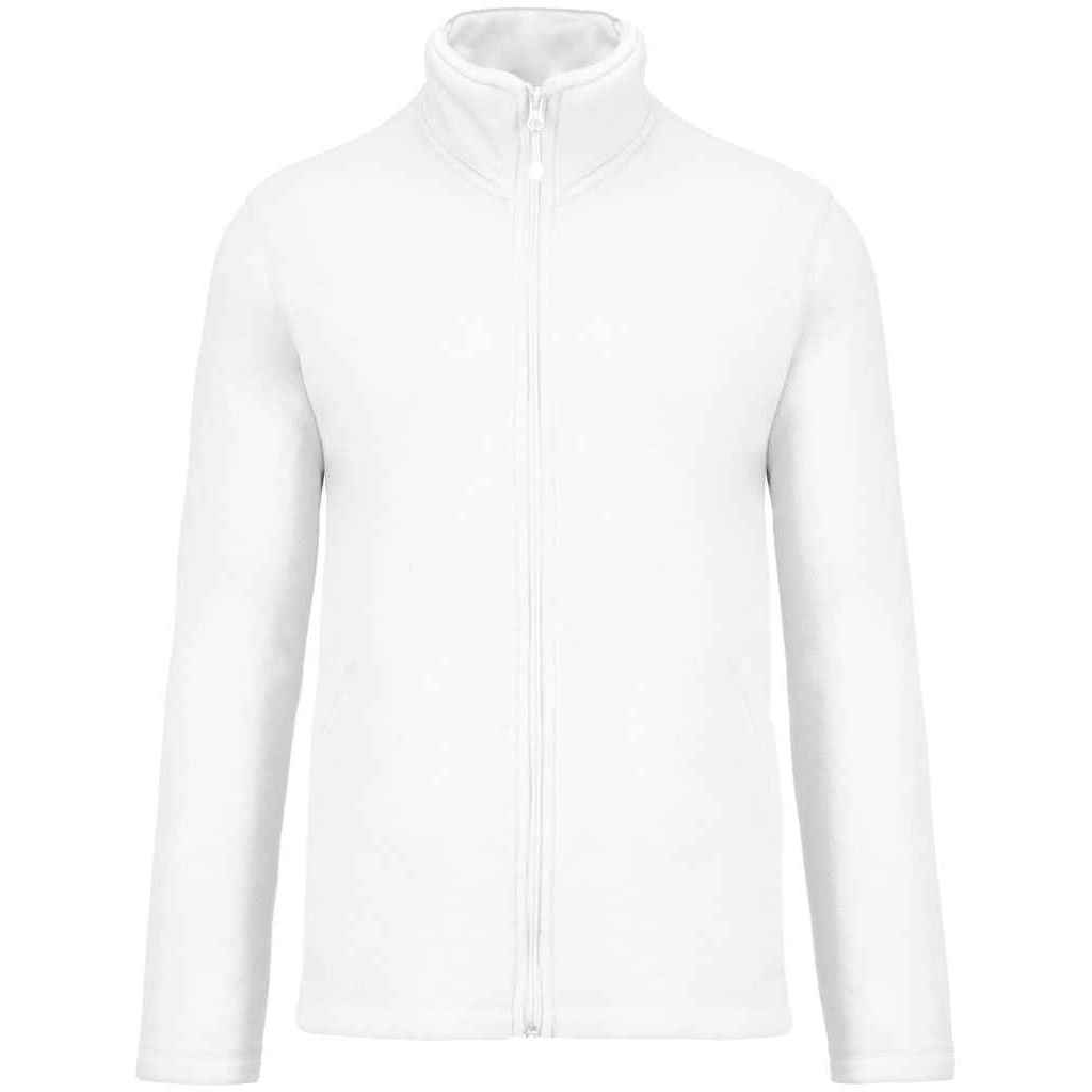 White - Front - Kariban Mens Falco Fleece Jacket