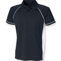 Navy-White - Front - Finden & Hales Mens Performance Contrast Panel Polo Shirt
