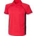 Red-Black - Front - Finden & Hales Mens Performance Contrast Panel Polo Shirt