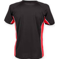 Black-Red-White - Back - Finden & Hales Mens Performance Panelled T-Shirt