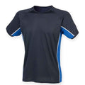 Navy-Royal Blue-White - Front - Finden & Hales Mens Performance Panelled T-Shirt