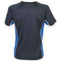 Navy-Royal Blue-White - Back - Finden & Hales Mens Performance Panelled T-Shirt