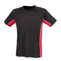 Black-Red-White - Front - Finden & Hales Mens Performance Panelled T-Shirt