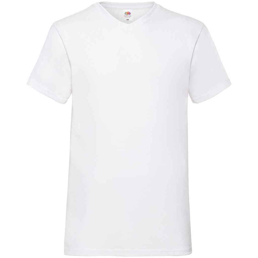 White - Front - Fruit of the Loom Unisex Adult Valueweight V Neck T-Shirt