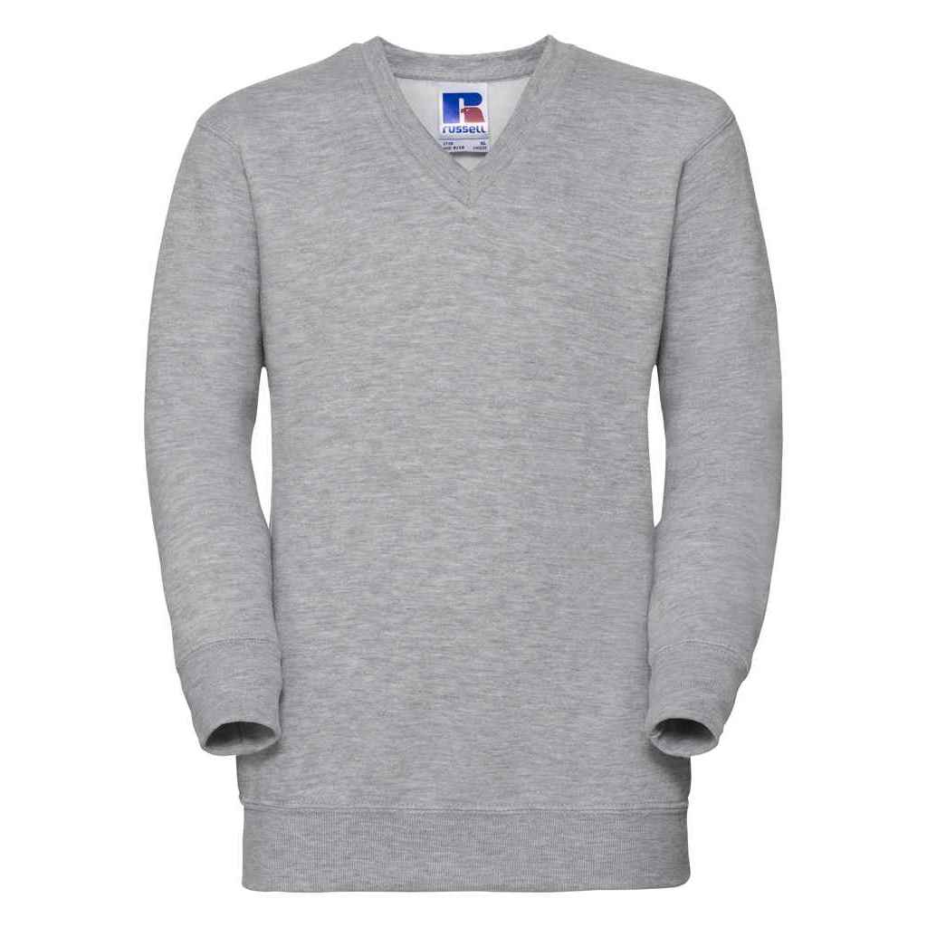 Light Oxford - Front - Jerzees Schoolgear Childrens-Kids V Neck Sweatshirt
