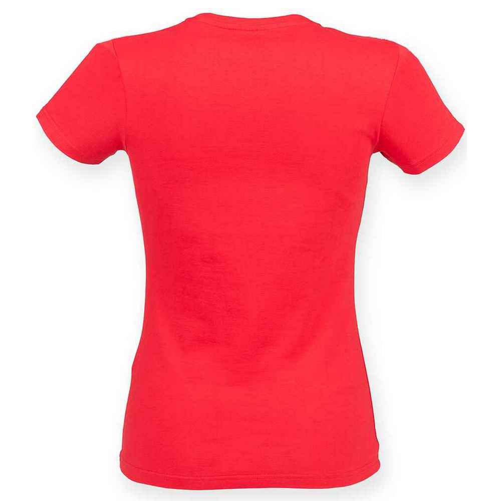 Red - Back - SF Womens-Ladies Feel Good Heather Stretch T-Shirt