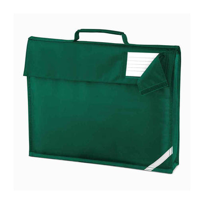 Bottle Green - Front - Quadra Childrens-Kids Reflective Book Bag