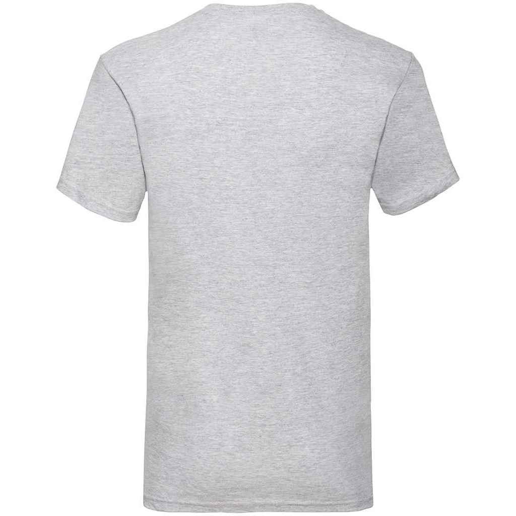 Heather Grey - Back - Fruit of the Loom Unisex Adult Value Heather V Neck T-Shirt