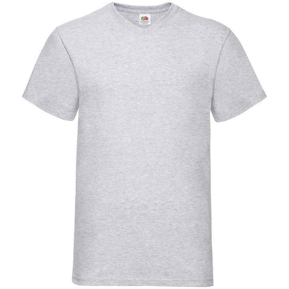 Heather Grey - Front - Fruit of the Loom Unisex Adult Value Heather V Neck T-Shirt