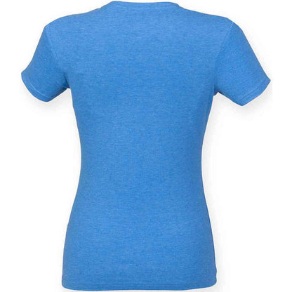 Heather Blue - Back - Skinni Fit Womens-Ladies Feel Good Heather T-Shirt