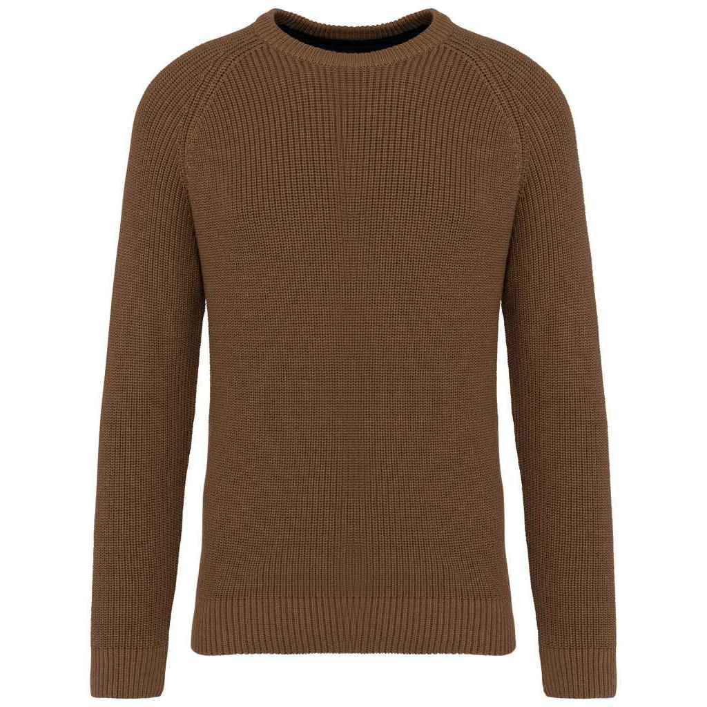 Toffee - Front - Native Spirit Mens Chunky Knit Sweatshirt