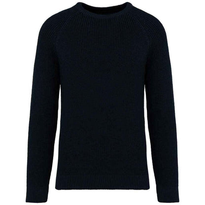 Navy - Front - Native Spirit Mens Chunky Knit Sweatshirt