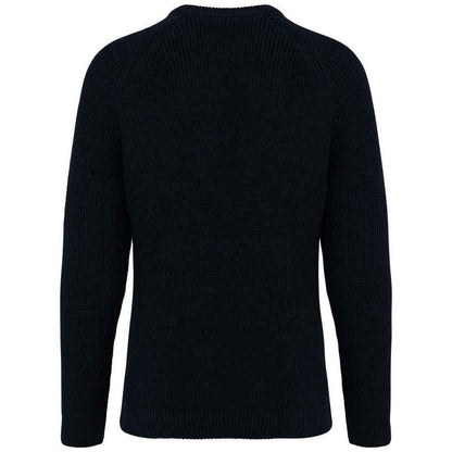 Navy - Back - Native Spirit Mens Chunky Knit Sweatshirt