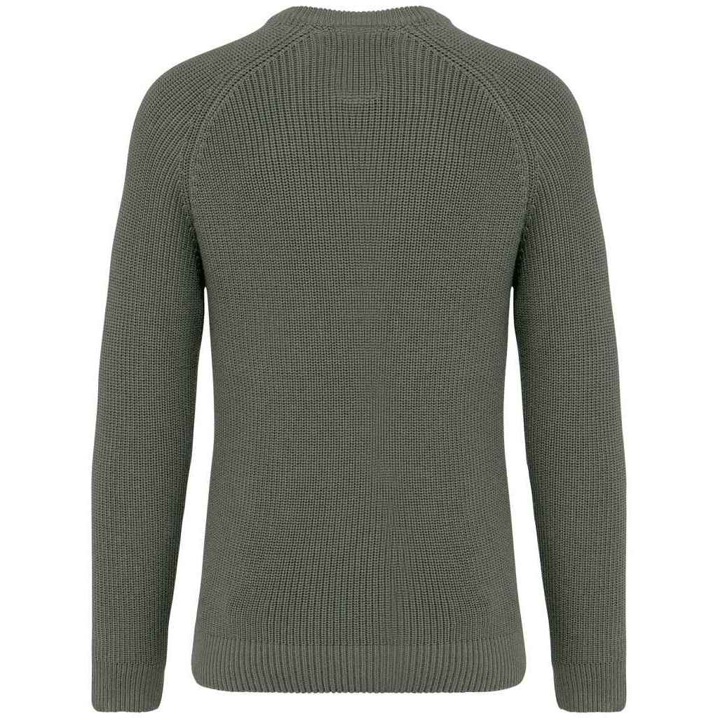 Organic Khaki - Back - Native Spirit Mens Chunky Knit Sweatshirt