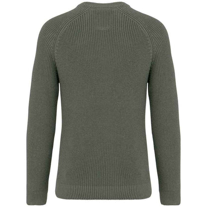 Organic Khaki - Back - Native Spirit Mens Chunky Knit Sweatshirt