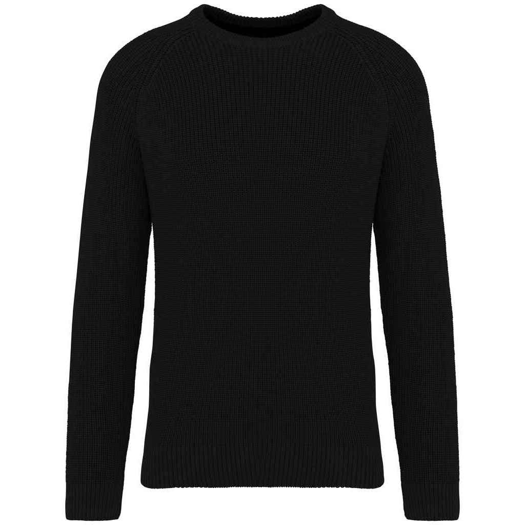 Black - Front - Native Spirit Mens Chunky Knit Sweatshirt