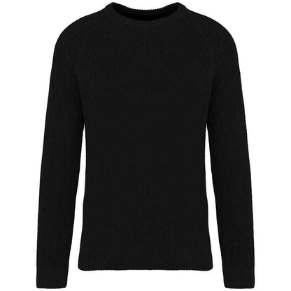 Black - Front - Native Spirit Mens Chunky Knit Sweatshirt