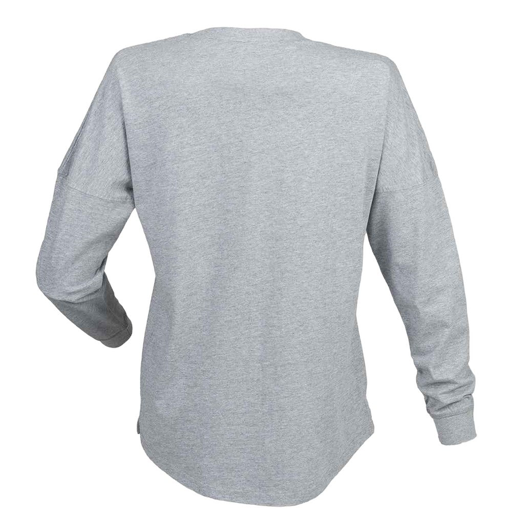 Grey - Back - Skinni Fit Unisex Adult Heather Drop Shoulder T-Shirt