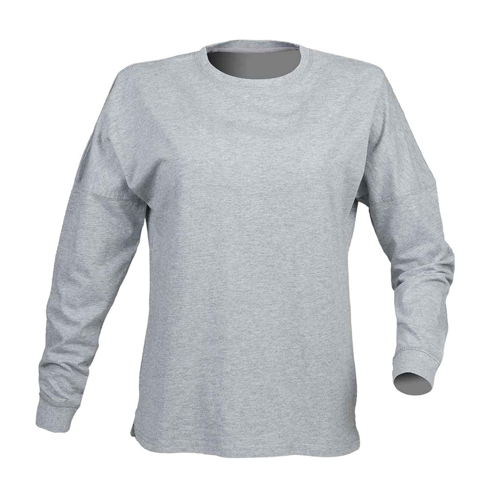 Grey - Front - Skinni Fit Unisex Adult Heather Drop Shoulder T-Shirt