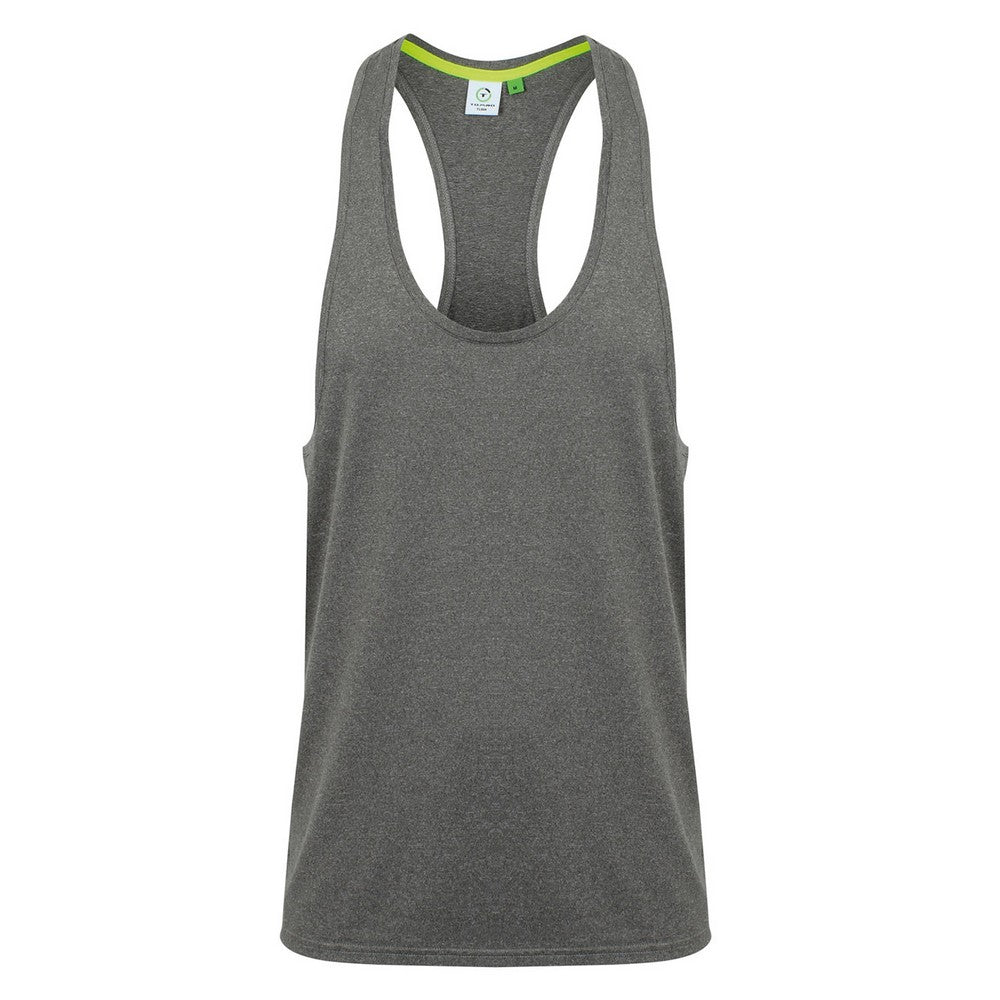 Grey Marl - Front - Tombo Mens Muscle Vest Top