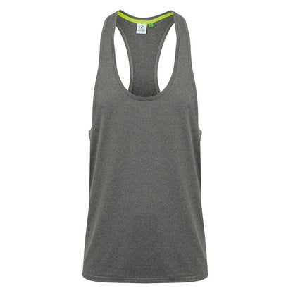 Grey Marl - Front - Tombo Mens Muscle Vest Top