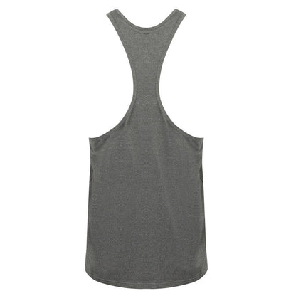 Grey Marl - Back - Tombo Mens Muscle Vest Top
