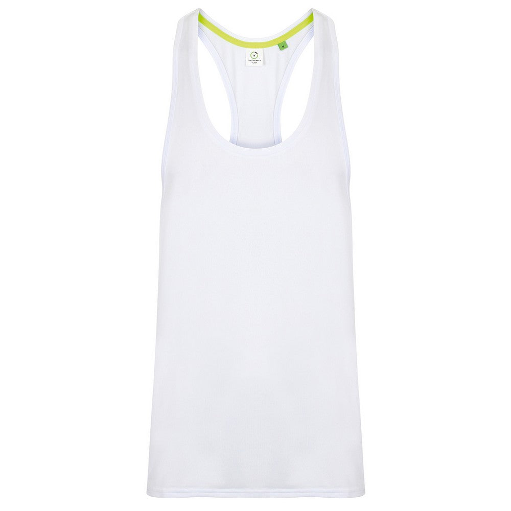 White - Front - Tombo Mens Muscle Vest Top