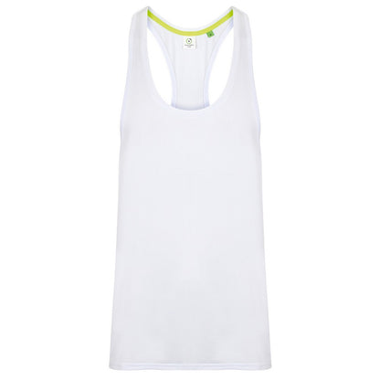 White - Front - Tombo Mens Muscle Vest Top