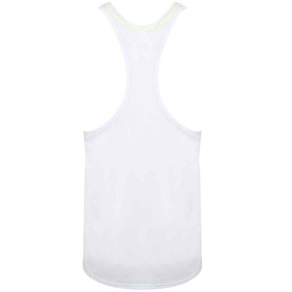 White - Back - Tombo Mens Muscle Vest Top