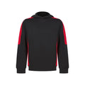 Black-Red - Front - Finden & Hales Childrens-Kids Team Contrast Hoodie