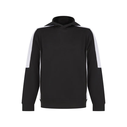 Black-White - Front - Finden & Hales Childrens-Kids Team Contrast Hoodie