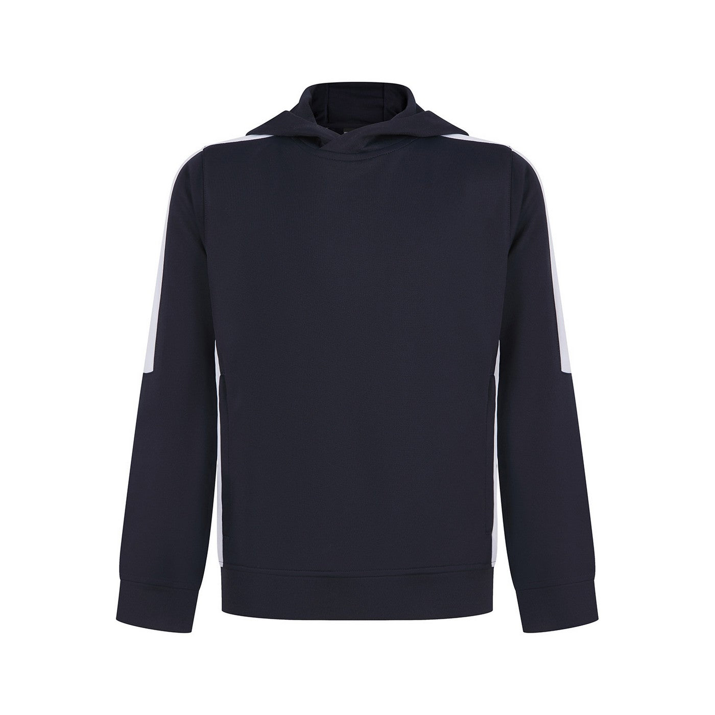 Navy-White - Front - Finden & Hales Childrens-Kids Team Contrast Hoodie