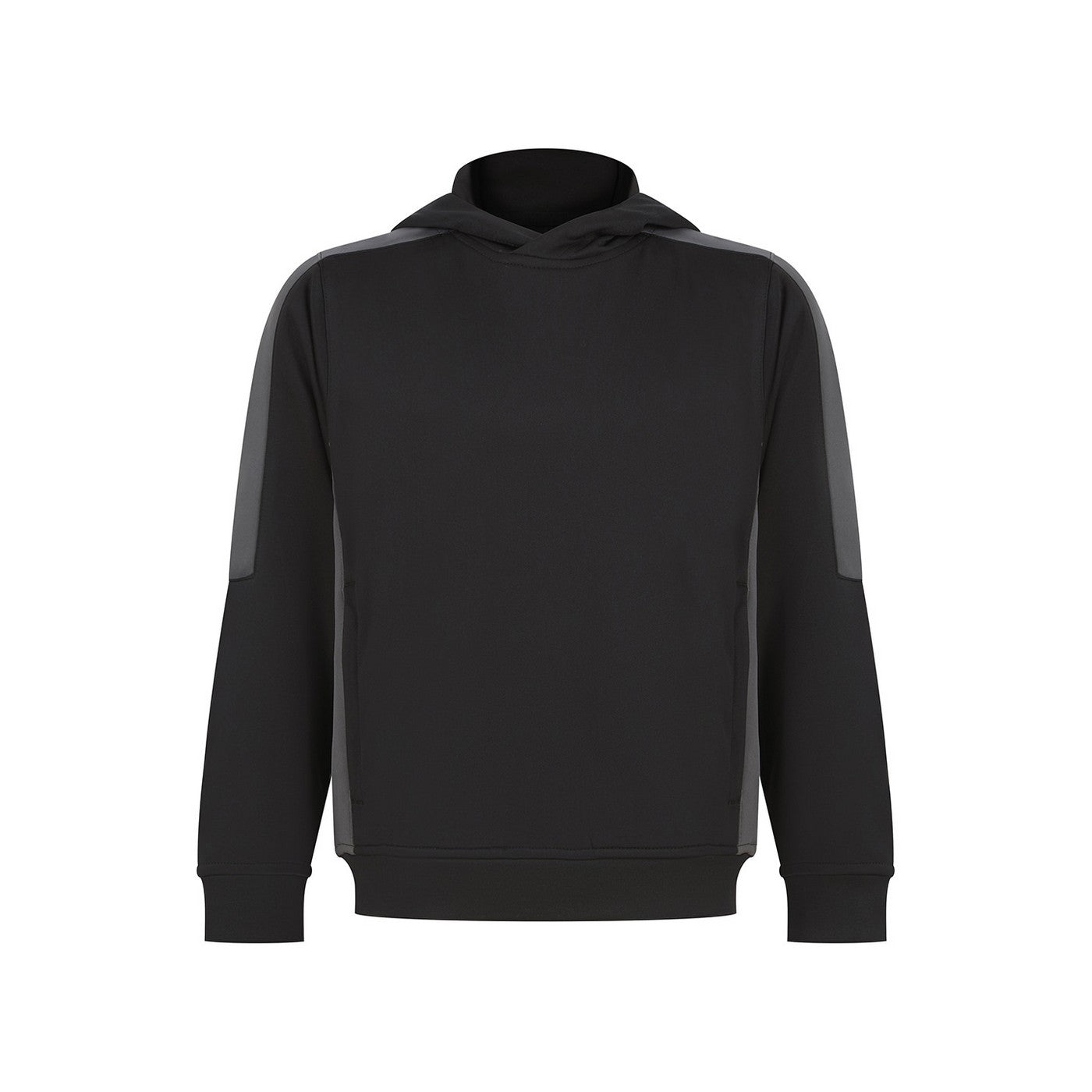 Black-Gunmetal Grey - Front - Finden & Hales Childrens-Kids Team Contrast Hoodie