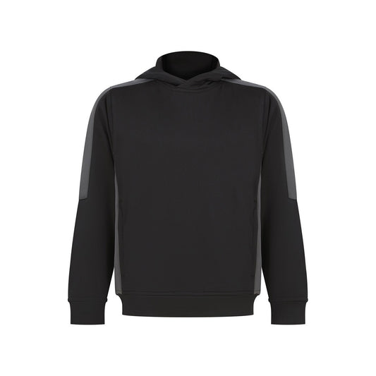 Black-Gunmetal Grey - Front - Finden & Hales Childrens-Kids Team Contrast Hoodie