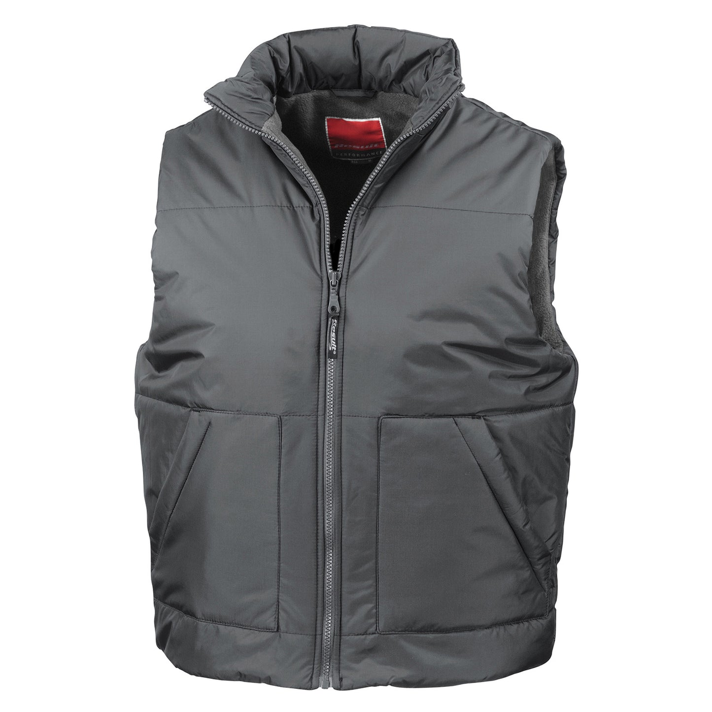 Dark Grey - Front - Result Unisex Adult Fleece Lined Body Warmer
