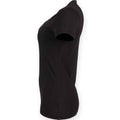 Black - Side - Skinni Fit Womens-Ladies Feel Good Stretch V Neck T-Shirt